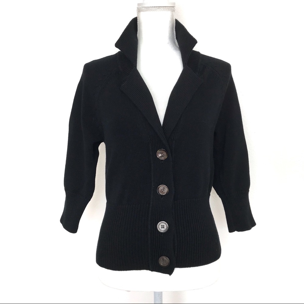 Kenneth Cole New York Quarter Sleeve Sweater Black